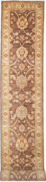 Afghan Chobi Brown Runner 16 to 20 ft Wool Carpet 111946