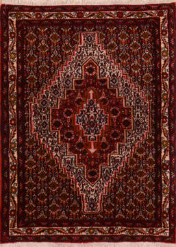 Sanandaj Red Hand Knotted 2'4" X 3'7"  Area Rug 100-111978