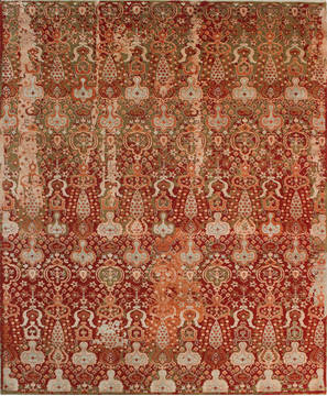 Modern Multicolor Hand Knotted 7'10" X 9'9"  Area Rug 902-112115