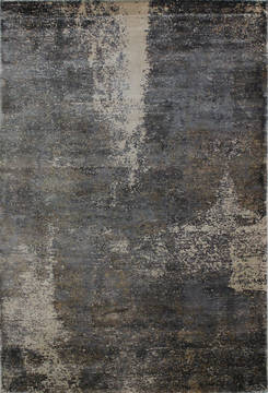 Indian Modern Grey Rectangle 5x8 ft Art Silk Carpet 112151