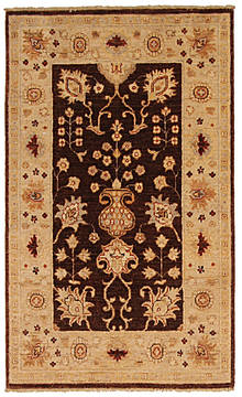 Pakistani Ziegler Beige Rectangle 2x4 ft Wool Carpet 112396
