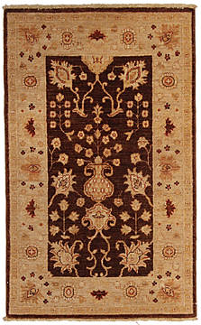 Pakistani Ziegler Beige Rectangle 2x4 ft Wool Carpet 112398