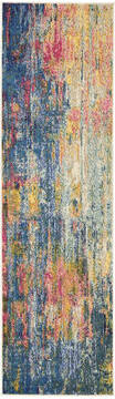 Nourison Celestial Blue Runner 6 to 9 ft Polypropylene Carpet 112811