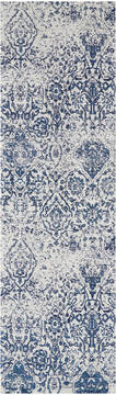 Nourison Damask Beige Runner 6 to 9 ft Polyester Carpet 112890