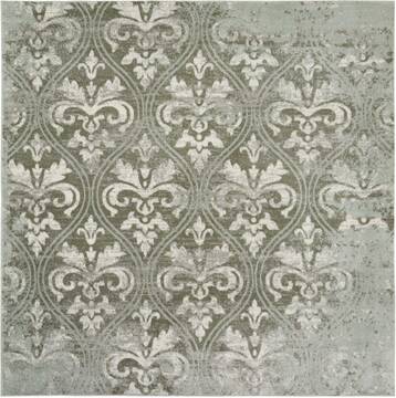 Nourison Euphoria Grey Square 7 to 8 ft Polypropylene Carpet 113057