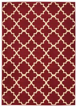 Nourison Grafix Red Rectangle 5x7 ft Polypropylene Carpet 113314