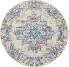 Nourison Grafix Beige Round 5 to 6 ft Polypropylene Carpet 113335