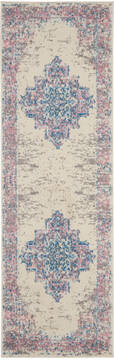 Nourison Grafix Beige Runner 6 to 9 ft Polypropylene Carpet 113353