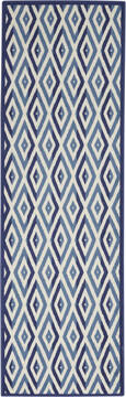 Nourison Grafix White Runner 6 to 9 ft Polypropylene Carpet 113375