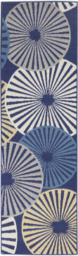 Nourison Grafix Blue Runner 6 to 9 ft Polypropylene Carpet 113392