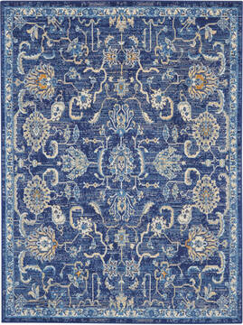 Nourison Grafix Blue Rectangle 5x7 ft Polypropylene Carpet 113413