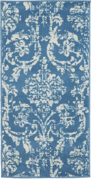 Nourison Jubilant Blue Rectangle 2x4 ft Polypropylene Carpet 113532