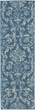 Nourison Jubilant Blue Runner 6 to 9 ft Polypropylene Carpet 113553