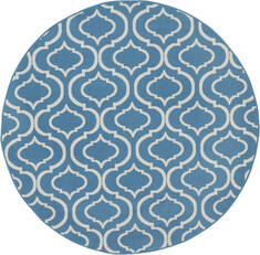 Nourison Jubilant Blue Round 5 to 6 ft Polypropylene Carpet 113606