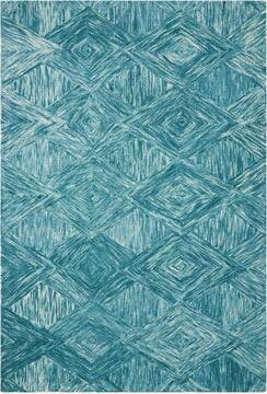 Nourison Linked Blue Rectangle 4x6 ft Wool Carpet 113871