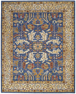 Nourison Majestic Blue Rectangle 8x10 ft Wool Carpet 114162