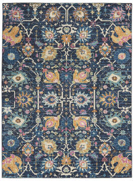 Nourison Passion Blue Rectangle 5x7 ft Polypropylene Carpet 114418