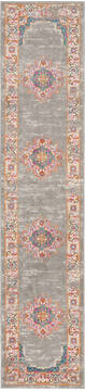Nourison Passion Grey Runner 6 ft and Smaller Polypropylene Carpet 114425