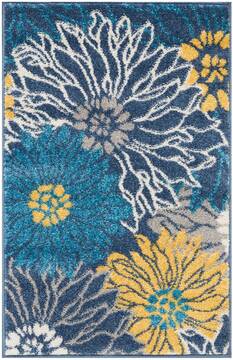 Nourison Passion Blue Rectangle 2x3 ft Polypropylene Carpet 114476