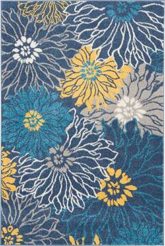Nourison Passion Blue Rectangle 4x6 ft Polypropylene Carpet 114482