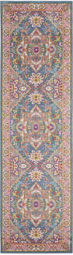 Nourison Passion Blue Runner 6 ft and Smaller Polypropylene Carpet 114495