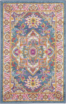 Nourison Passion Blue Rectangle 2x3 ft Polypropylene Carpet 114499