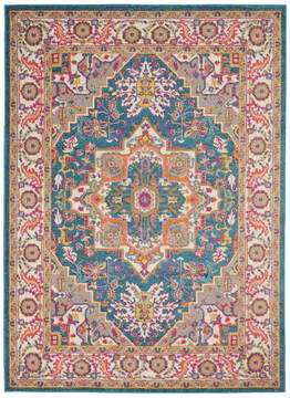 Nourison Passion Blue Rectangle 5x7 ft Polypropylene Carpet 114501