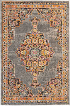 Nourison Passionate Grey Rectangle 4x6 ft Polypropylene Carpet 114559