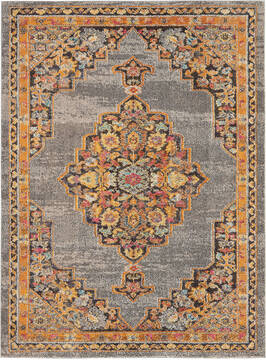 Nourison Passionate Grey Rectangle 5x7 ft Polypropylene Carpet 114560
