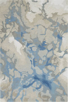 Nourison Symmetry Blue Rectangle 5x8 ft Polyester Carpet 114873