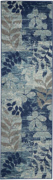 Nourison Tranquil Blue Runner 6 to 9 ft Polypropylene Carpet 114980