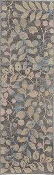Nourison Tranquil Grey Runner 6 to 9 ft Polypropylene Carpet 115012