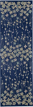 Nourison Tranquil Blue Runner 6 to 9 ft Polypropylene Carpet 115036