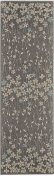 Nourison Tranquil Grey Runner 6 to 9 ft Polypropylene Carpet 115038