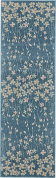 Nourison Tranquil Blue Runner 6 to 9 ft Polypropylene Carpet 115039