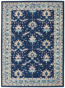 Nourison Tranquil Blue Rectangle 4x6 ft Polypropylene Carpet 115177