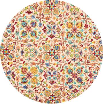 Nourison Vivid Multicolor Round 7 to 8 ft Wool Carpet 115462
