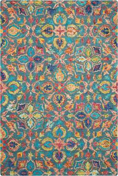 Nourison Vivid Blue Rectangle 4x6 ft Wool Carpet 115466