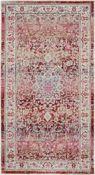Nourison Vintage Kashan Red Rectangle 2x4 ft Polypropylene Carpet 115495