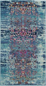 Nourison Vintage Kashan Blue Rectangle 2x4 ft Polypropylene Carpet 115508