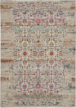 Nourison Vintage Kashan Beige Rectangle 4x6 ft Polypropylene Carpet 115516