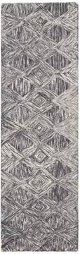 Nourison Linked Grey Runner 6 to 9 ft Wool Carpet 115604