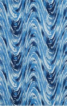 Nourison Organic Modern Blue Rectangle 4x6 ft Polyester Carpet 115701