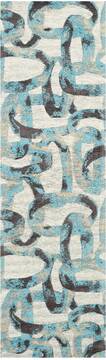 Nourison Organic Modern Blue Runner 6 to 9 ft Polyester Carpet 115723