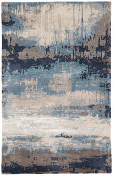 Jaipur Living Genesis Blue Rectangle 2x3 ft Wool and Viscose Carpet 117505