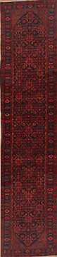 Mussel Red Runner Hand Knotted 3'5" X 15'9"  Area Rug 100-12001