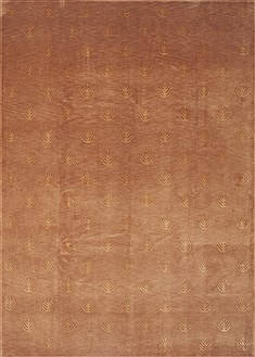 Tibetan Modern Brown Rectangle 8x11 ft Wool Carpet 12039