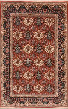 Bakhtiar Red Hand Knotted 6'3" X 9'9"  Area Rug 100-12137