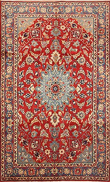 Najaf-abad Red Hand Knotted 6'2" X 10'2"  Area Rug 100-12150