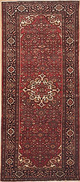 Hamedan Red Runner Hand Knotted 5'0" X 11'6"  Area Rug 100-12286